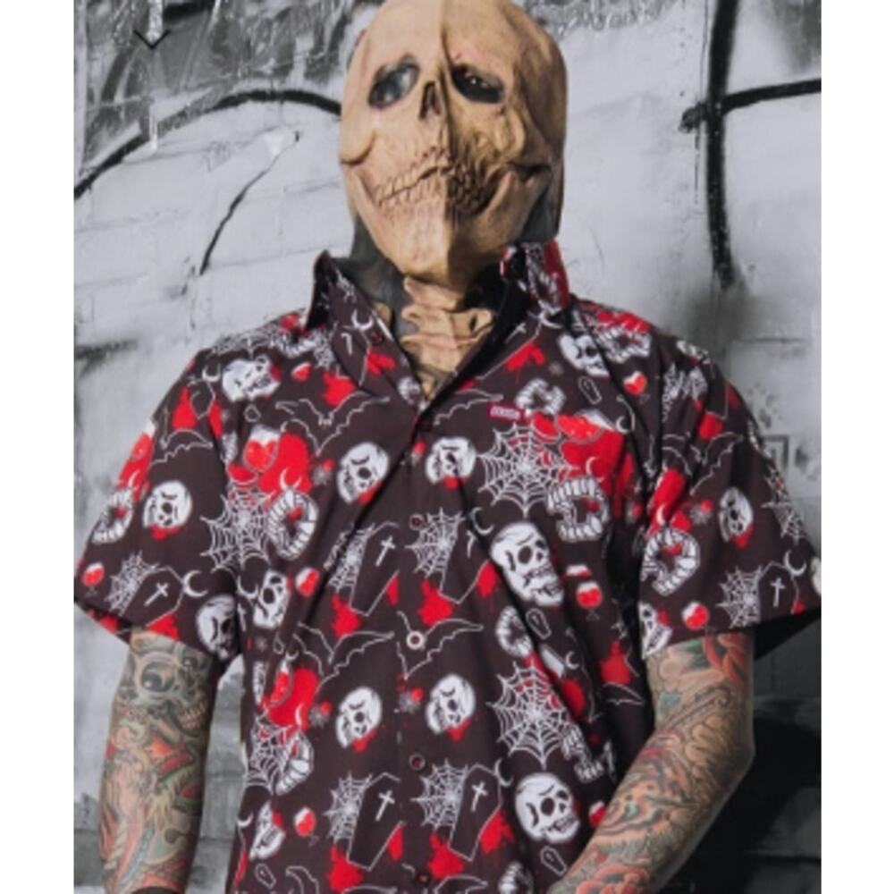 Dixxon Flannel The Hallow Black Friday 13th Bamboo Short Sleeve Shirt Men Sz M - Picture 2 of 11